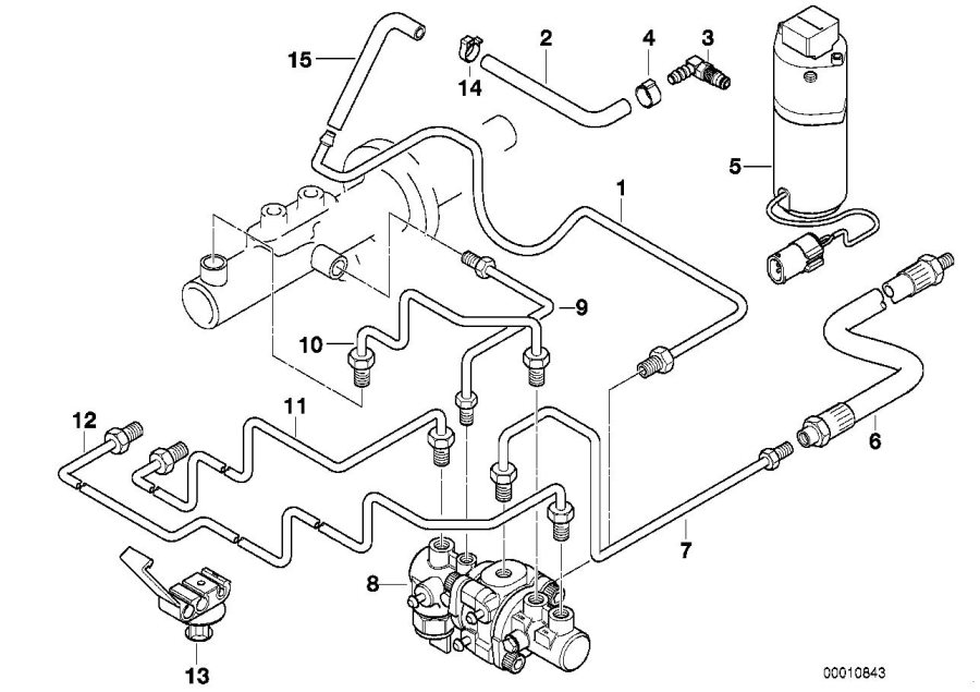 Diagram Brake master cylinder brake pipe, dsc for your 2006 BMW X3   