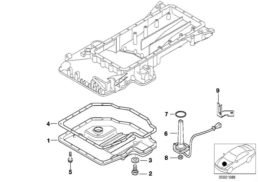 Diagram Oil PAN/OIL level indicator for your 2018 BMW M6   