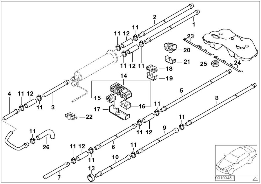 Diagram Fuel pipe and mounting parts for your 2018 BMW X2 28iX  