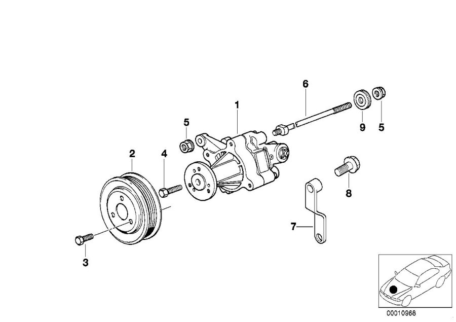 Diagram Power steering pump for your 2015 BMW M6   