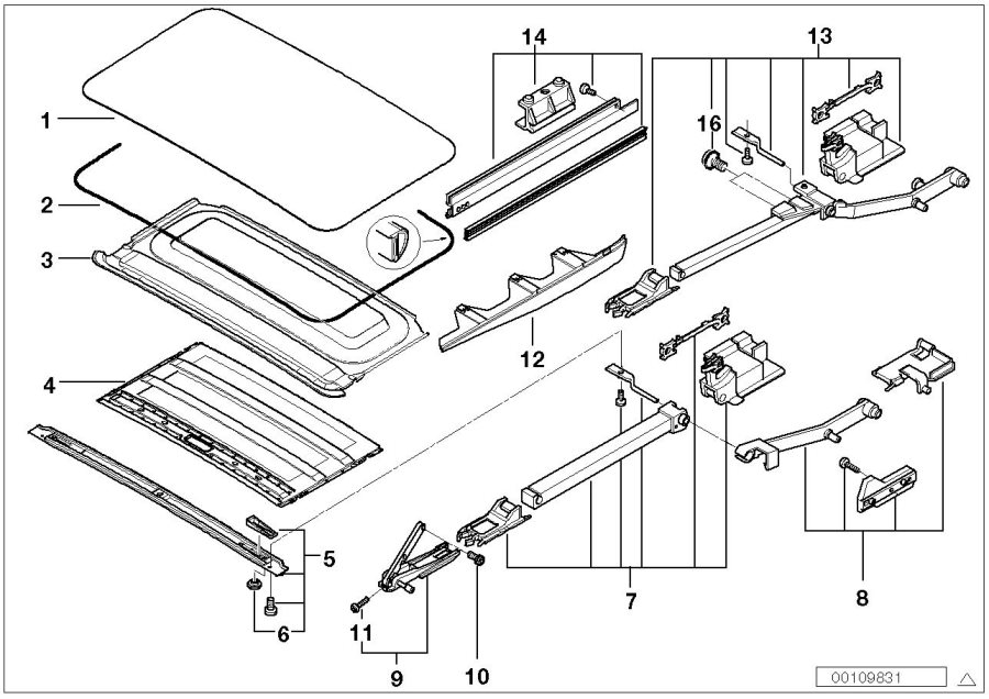 Diagram SLID.LIFT. ROOF-COVER/CEILING FRAME for your 1988 BMW M6   