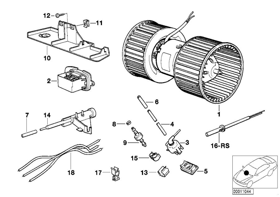 Diagram ELECTRIC PARTS FOR HEATER for your 2010 BMW 128i   