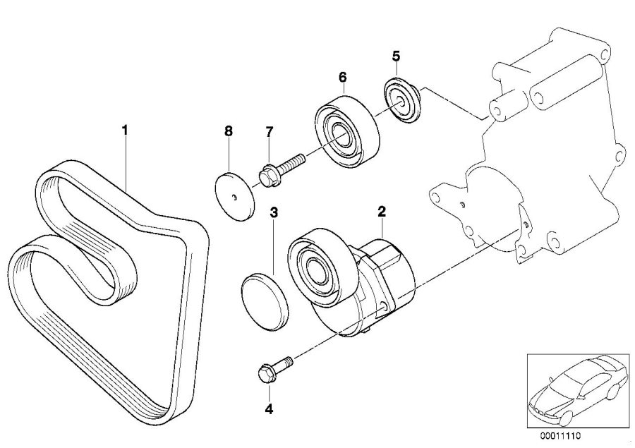 Diagram Belt Drive Water PUMP/ALTERNATOR for your 2017 BMW M6   