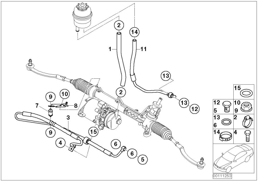 Diagram HYDRO STEERING-OIL PIPES for your MINI