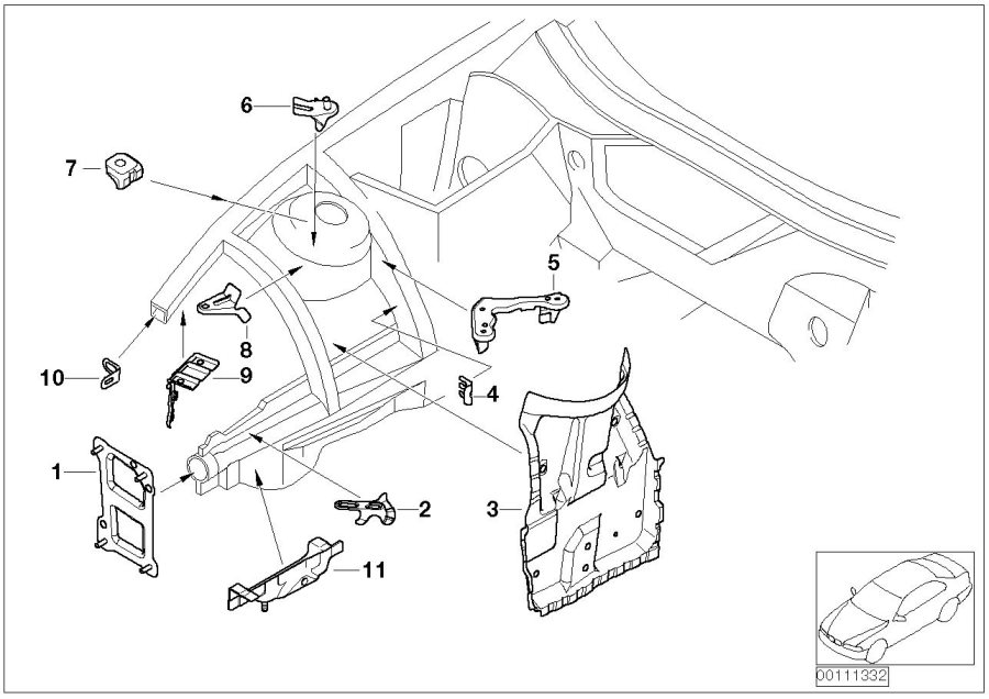 Diagram Front body bracket right for your BMW