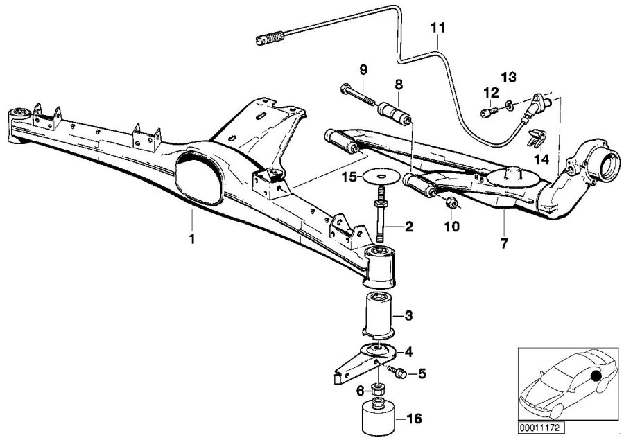 Diagram Rear axle SUPPORT/WHEEL suspension for your 2007 BMW 535xi   