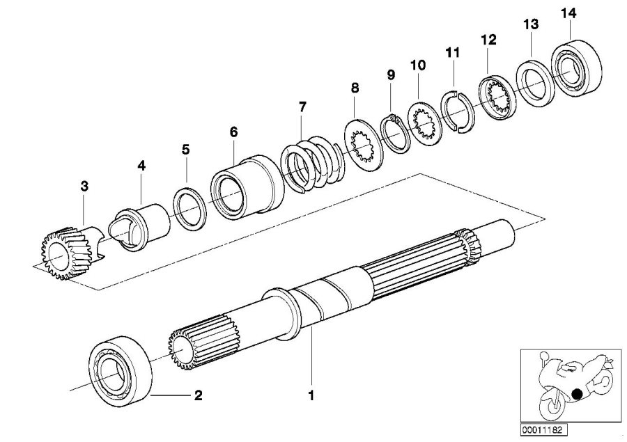 Diagram Transmission drive shaft for your 2002 BMW K1200LT   