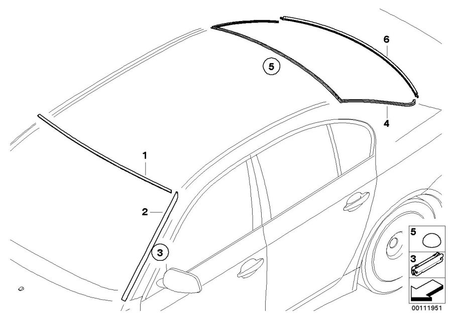 Diagram Window mounting parts for your 1998 BMW M3   