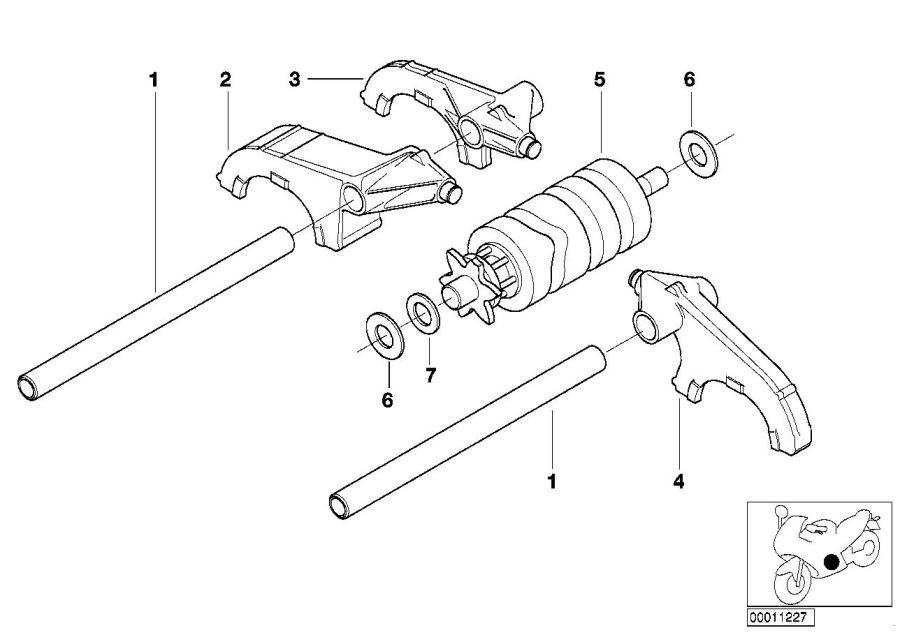 Diagram 6-SPEED transmission shift components for your 2007 BMW K1200LT   