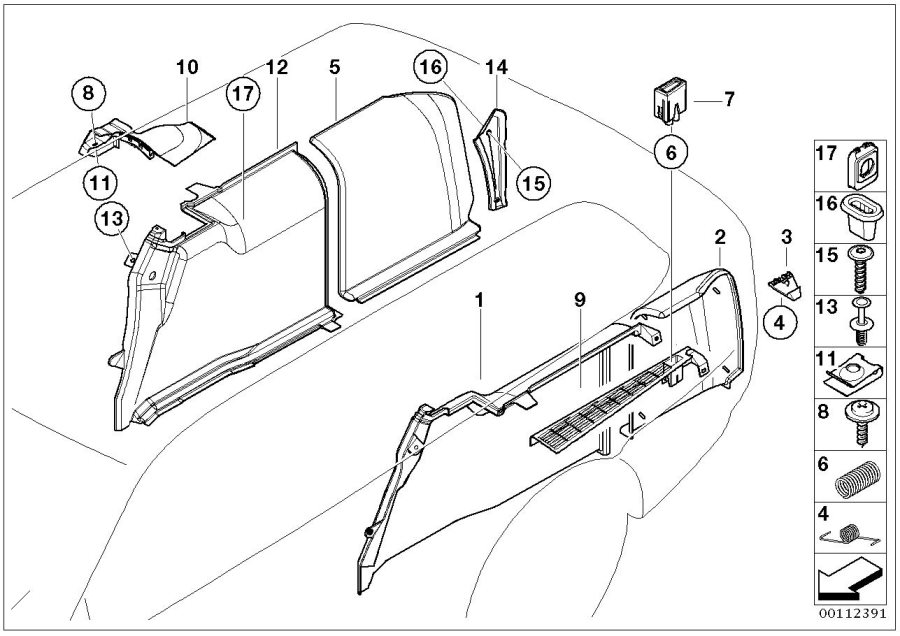 Diagram Lateral trunk floor trim panel for your 2012 BMW M6   