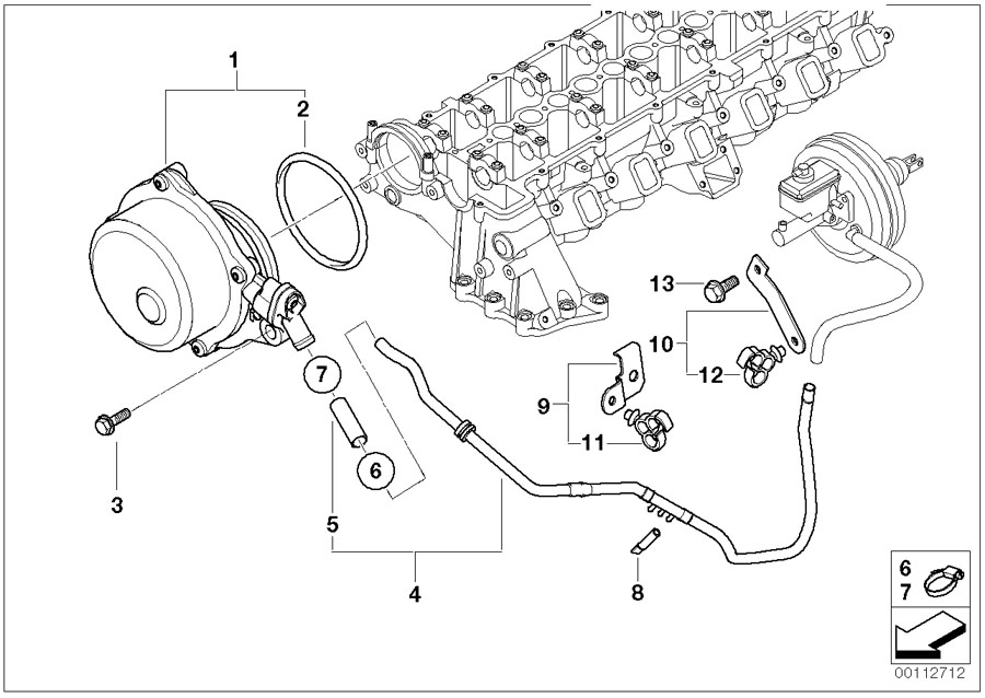 Diagram Vacuum pump with tubes for your 2020 BMW 530e   