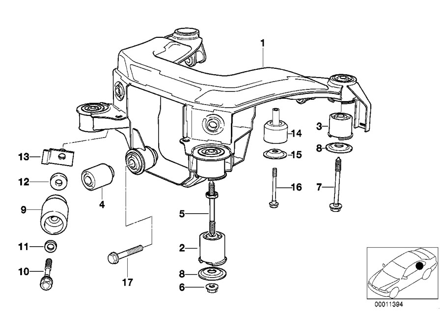 Diagram Rear axle carrier for your 2016 BMW 328d   