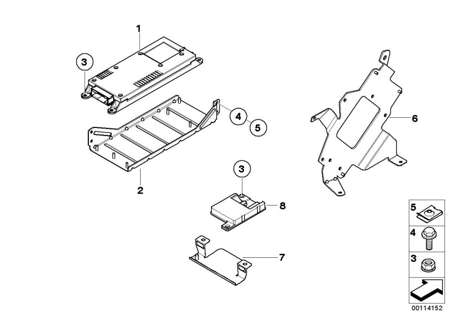 Diagram Component parts sa 639 / sa 640 trunk for your BMW