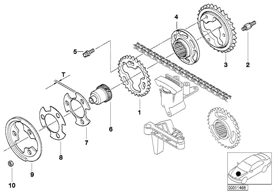 Diagram Valve train,timing chain,upper/outlet for your 2017 BMW M6   