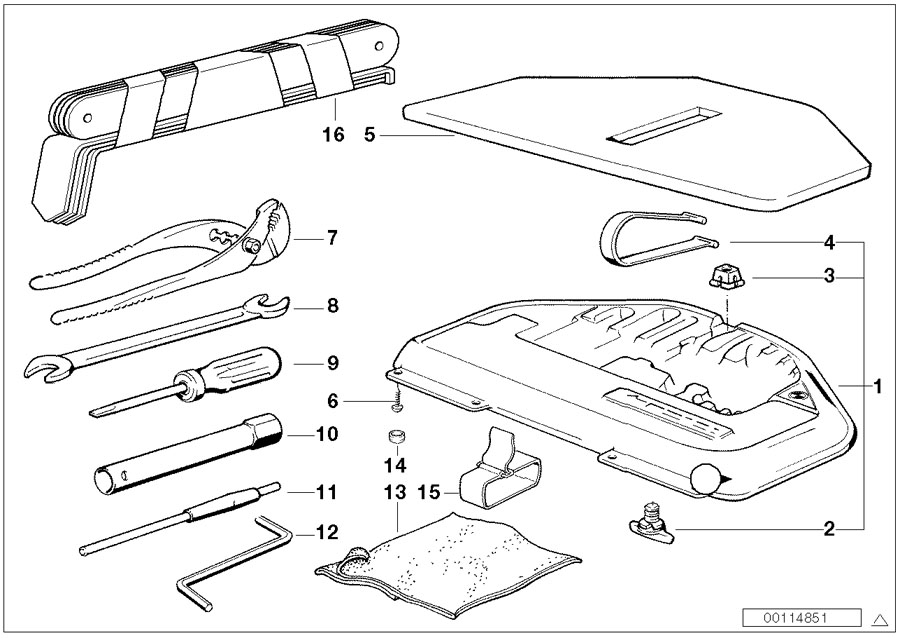 Le diagramme Trousse à outils/Boite a outils pour votre BMW