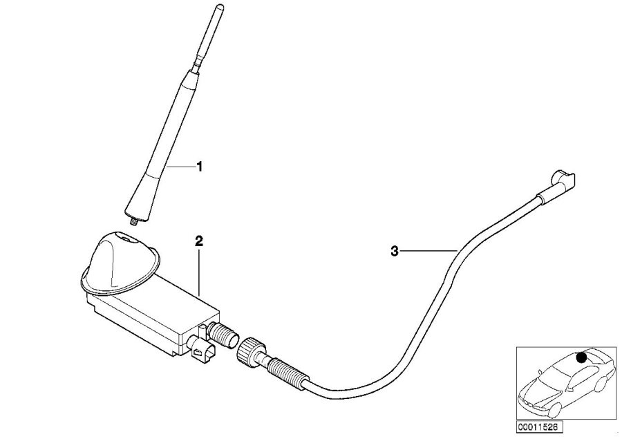Le diagramme Pièces d"antenne pour votre BMW