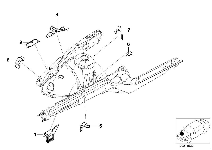 Diagram Front body bracket right for your 2017 BMW M6   