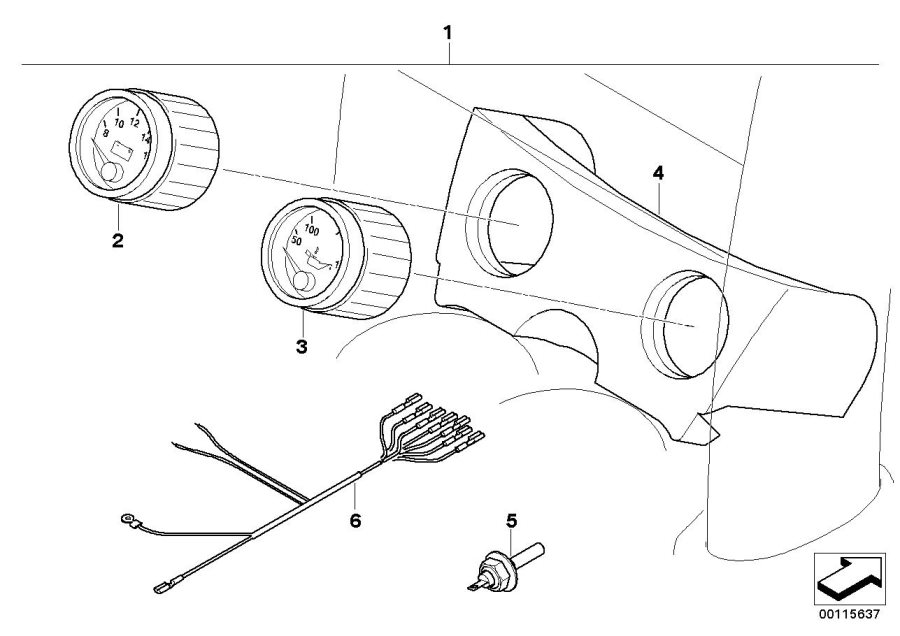 Diagram INSTALLING SET ADDITIONAL INSTRUMENTS for your MINI