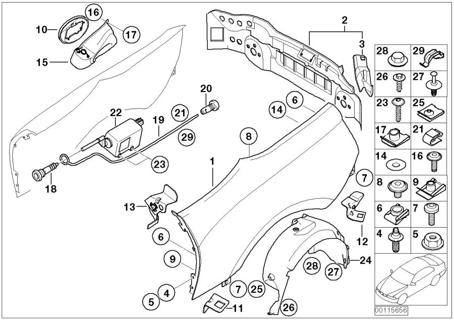 Diagram Side PANEL/TAIL trim for your 2012 BMW Alpina B7LX   