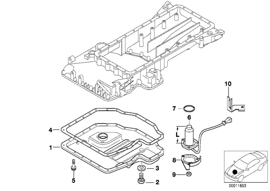 Diagram Oil PAN/OIL level indicator for your 2018 BMW M6   