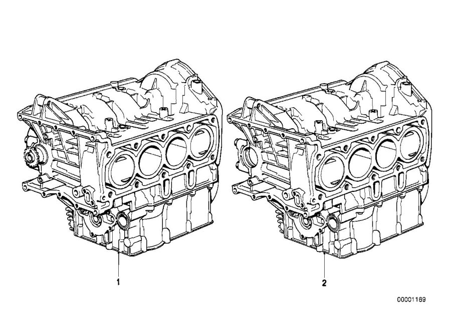 Diagram SHORT ENGINE/CRANK CASE WITH PISTONS for your BMW R nineT  