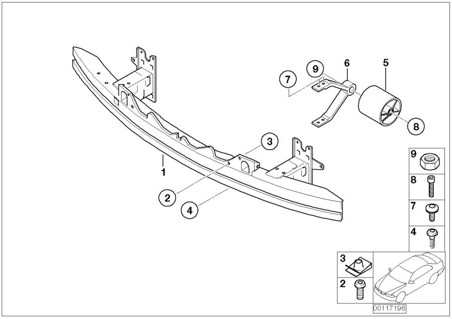 Diagram Carrier, front for your 2004 BMW 645Ci Convertible  