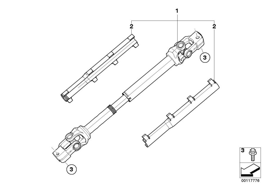 Diagram STEER.COL.-LOWER JOINT ASSY for your BMW