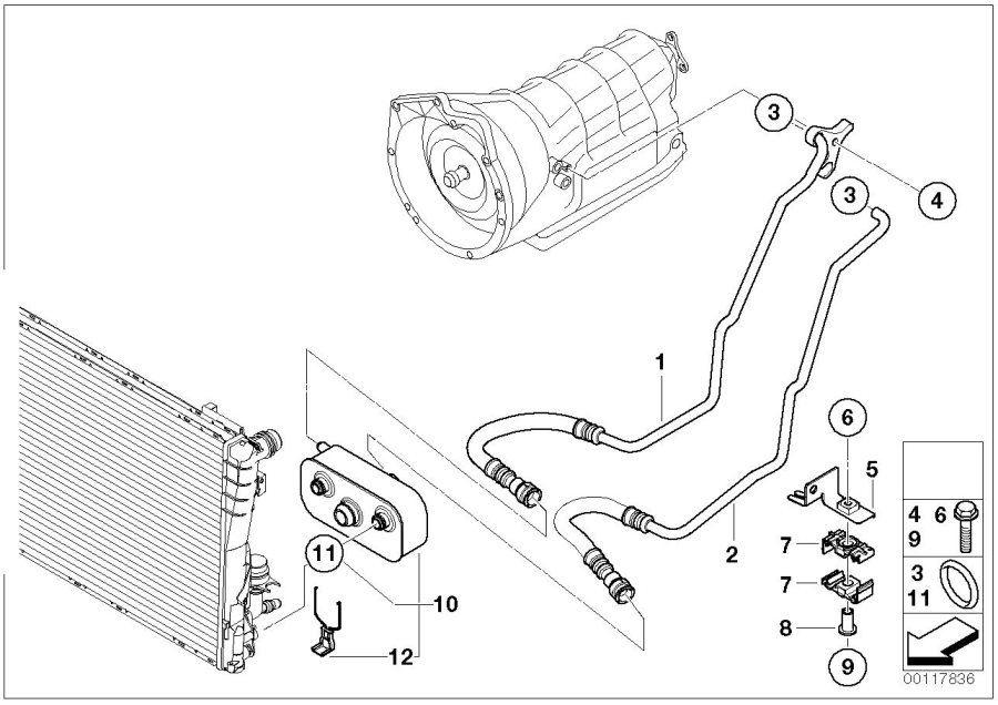 Diagram Transmission oil cooling for your 2010 BMW M6   