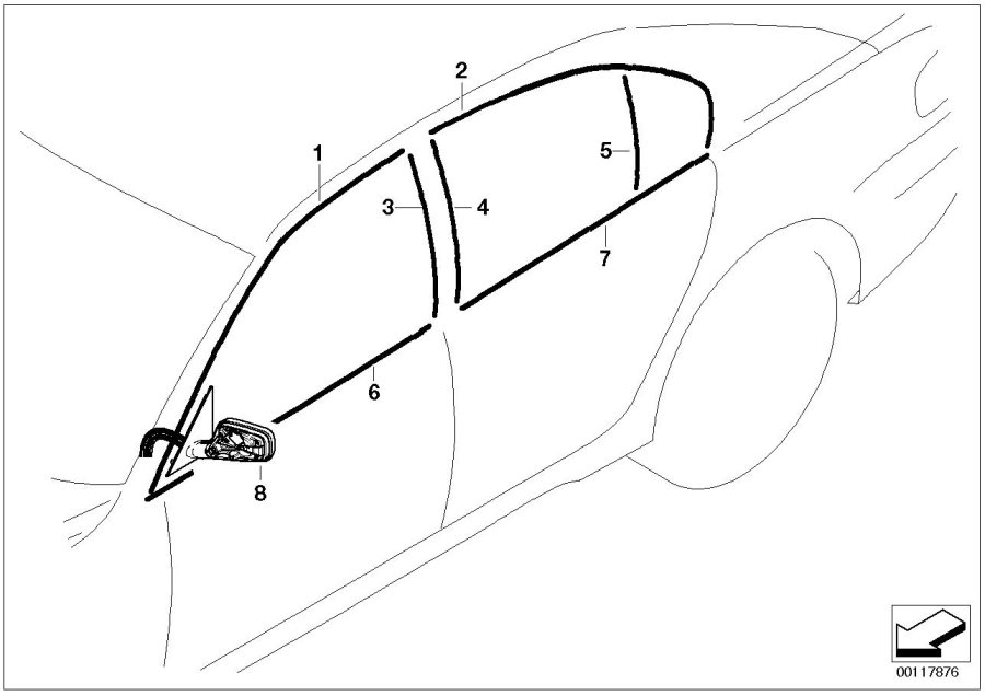 Diagram Individual high lustre Shadowline for your BMW