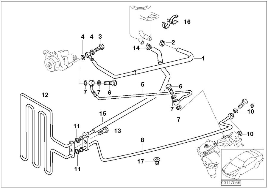 Diagram Hydro steering-oil pipes for your 2018 BMW X2 28iX  