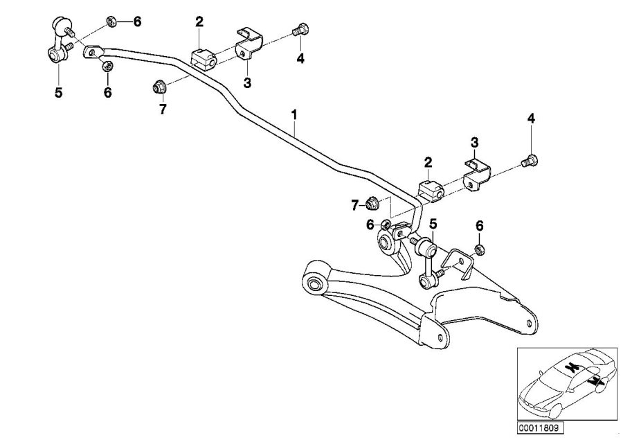 Diagram Stabilizer, rear for your 2017 BMW 530e   