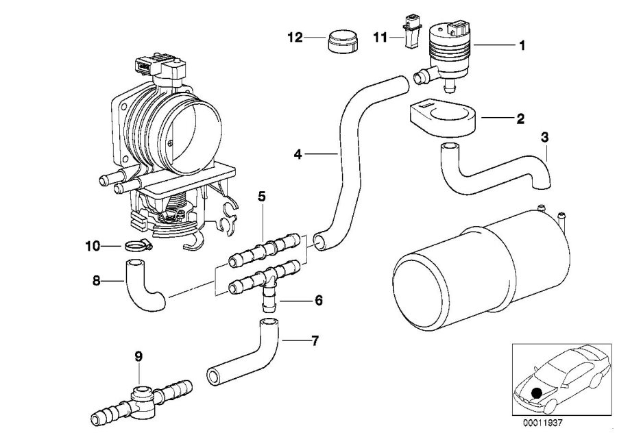 Diagram Fuel tank breather valve for your BMW