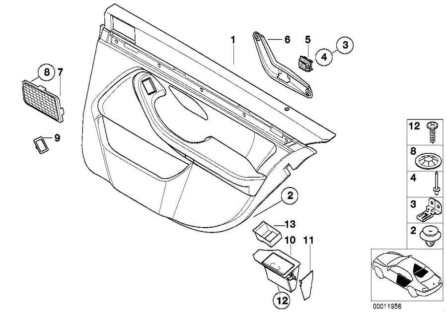 Diagram Door trim panel rear / Side airbag for your 2015 BMW M6   