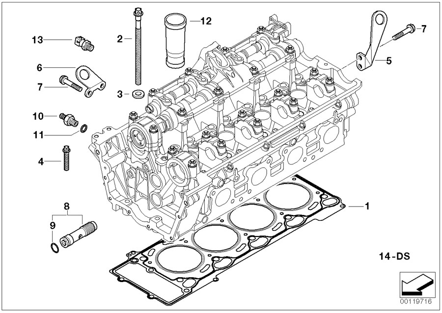 Diagram Cylinder Head Attached Parts for your 2016 BMW X1   