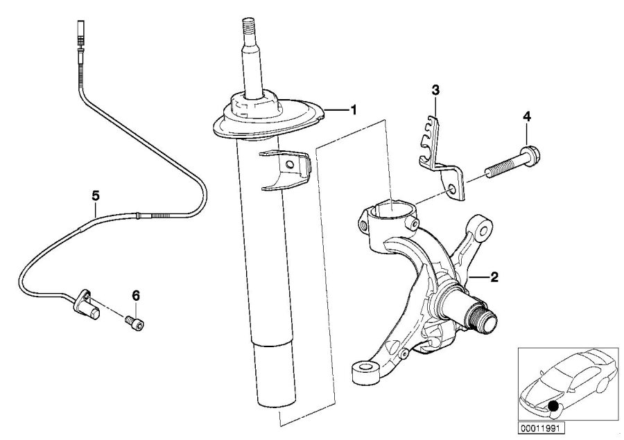 Diagram Front spring STRUT/SHOCK absorber for your 1994 BMW 318is Coupe  