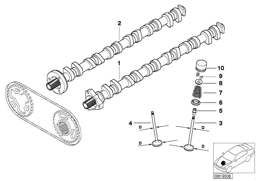 Diagram Valve Timing Gear - Cam Shaft for your BMW X5  