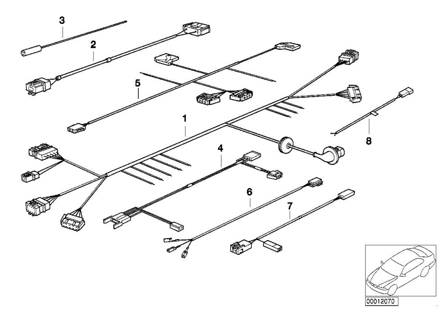 Diagram Various additional wiring sets for your BMW M3  