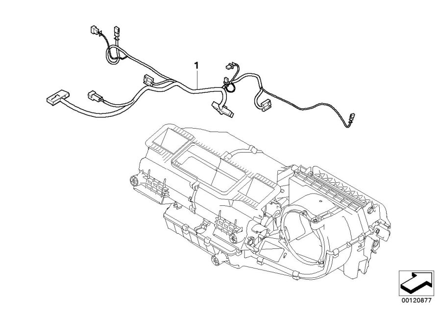 Diagram Cable set, heater and air conditioning for your BMW