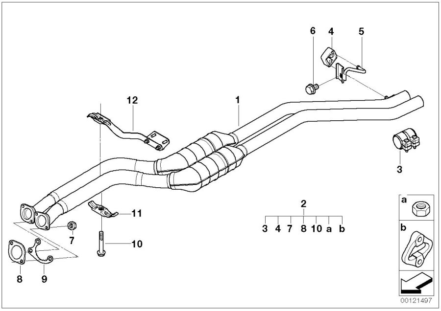 Diagram Catalytic CONVERTER/FRONT silencer for your 2022 BMW Z4   