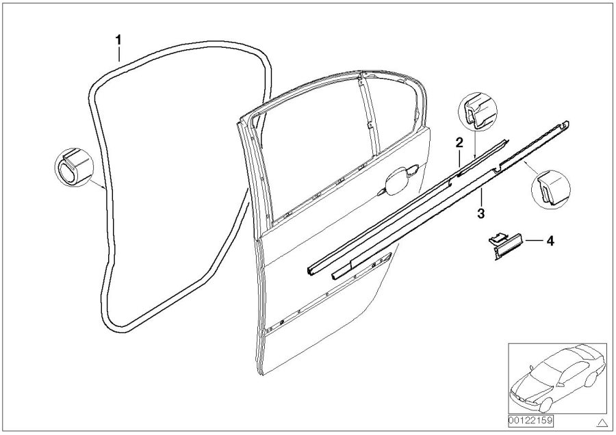 Diagram Door weatherstrip rear for your BMW Z4  