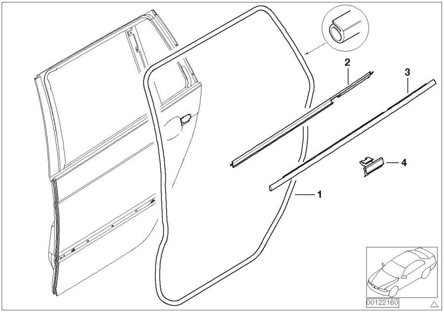 Diagram Door weatherstrip rear for your 2023 BMW X3  30eX 