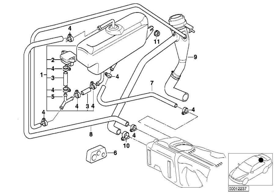 Diagram Expansion TANK/TUBING for your 2015 BMW M6   