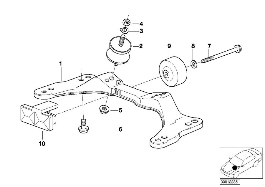 Diagram Gearbox suspension for your 2009 BMW M6   