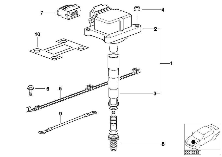 Diagram Ignition COIL/SPARK plug for your BMW