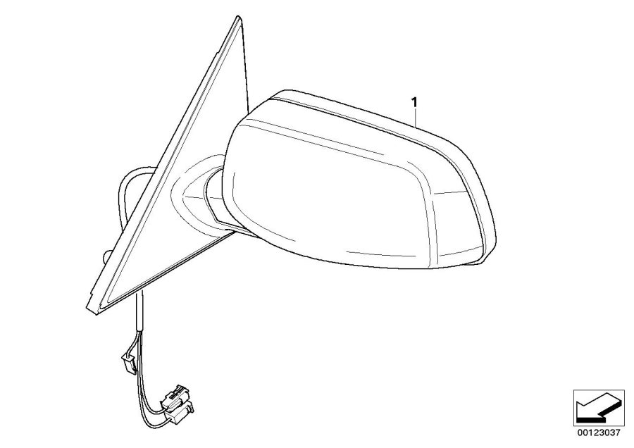 Diagram Outside mirror for your 1988 BMW M6   