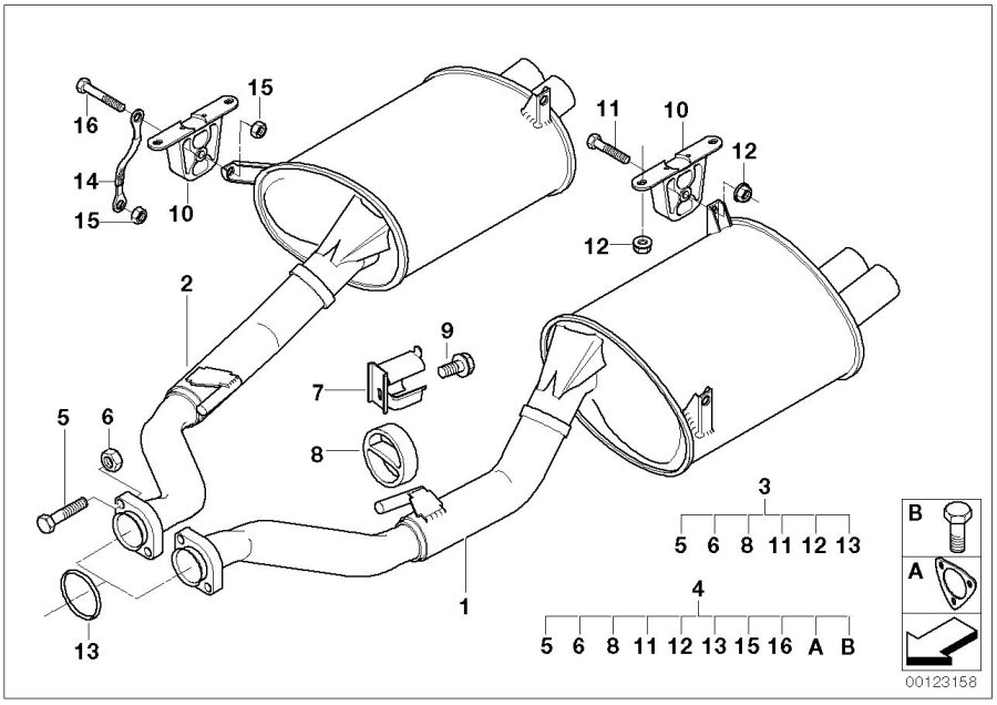 Diagram Exhaust system, rear for your 2015 BMW M6   