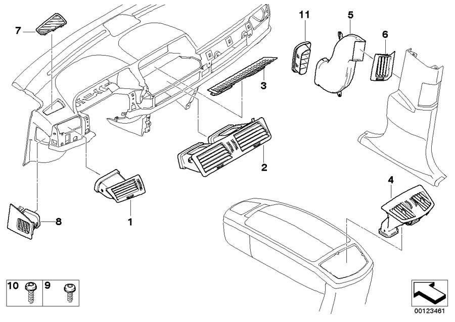 Diagram Air outlet for your BMW