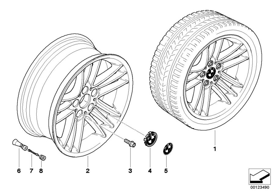 Diagram BMW LA wheel, star spoke 89 for your BMW