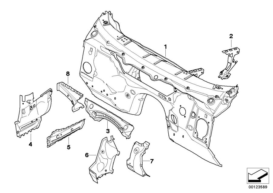 Diagram Splash wall parts for your 2007 BMW M6   