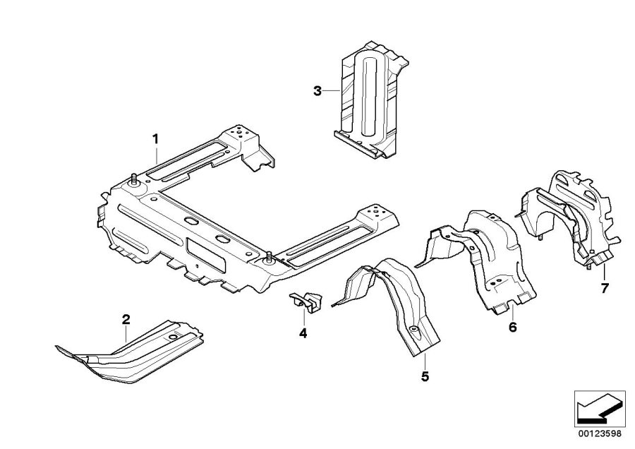 Diagram Floor parts rear interior for your 1988 BMW M6   